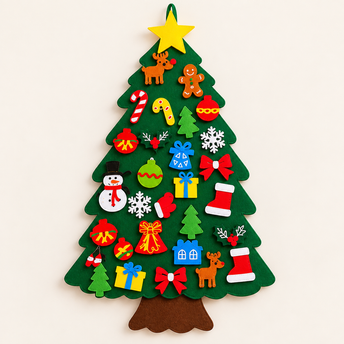 Árbol de Navidad de fieltro · 98 × 70 cm