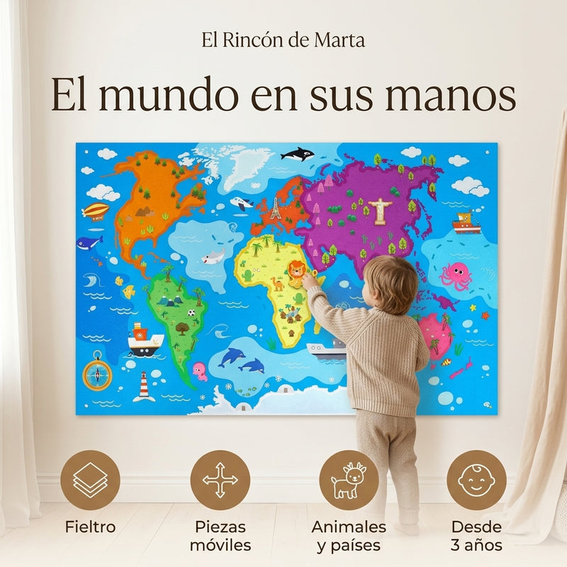 Mapa Mundial Educativo de Fieltro
