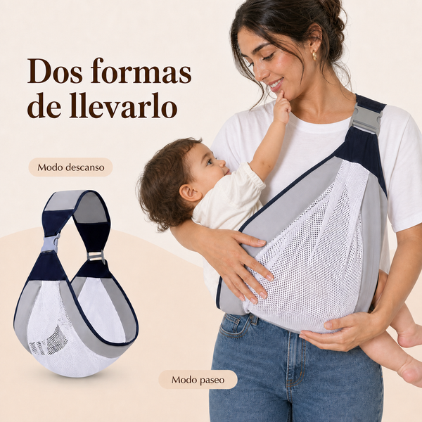 Portabebés Transpirable Ajustable para Bebé — Gris