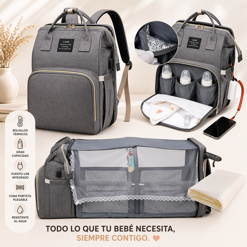 Mochila Maternidad 5 en 1 con Cuna Plegable — Monstyle