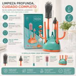 Kit Limpieza Biberones 6 piezas con Base Organizadora — Sin BPA