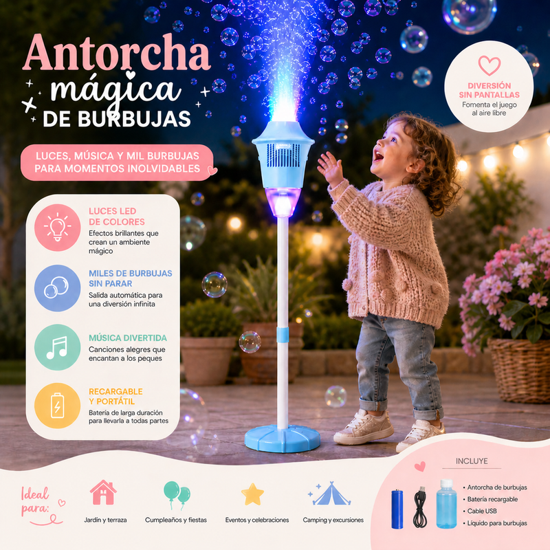 Bubble Torch™ — La Máquina de Burbujas que Aleja a tus Hijos de las Pantallas