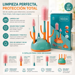 Kit Limpieza Biberones 6 piezas con Base Organizadora — Sin BPA