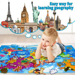Juego educativo interactivo de mapa mundial en fieltro para niños – 45 piezas - additional image 3