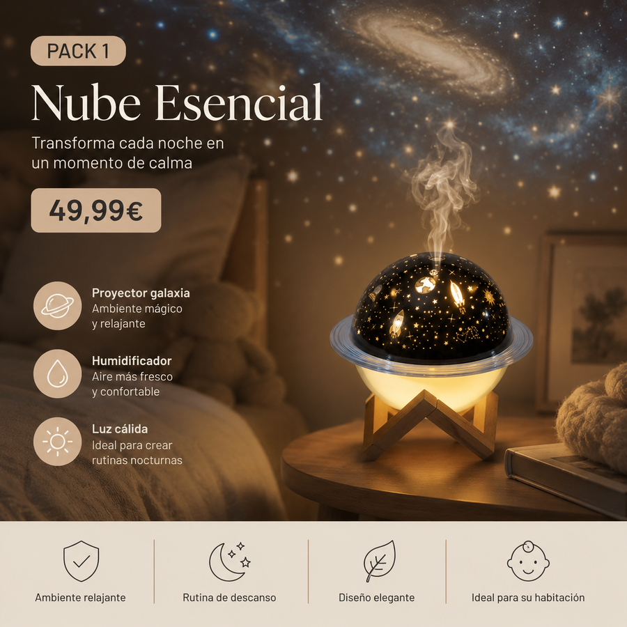 Nube de Sueños™ — Humidificador Proyector Saturno