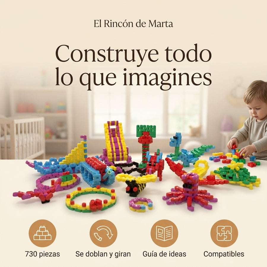 Bloques Flexibles de Construcción — 730 Piezas
