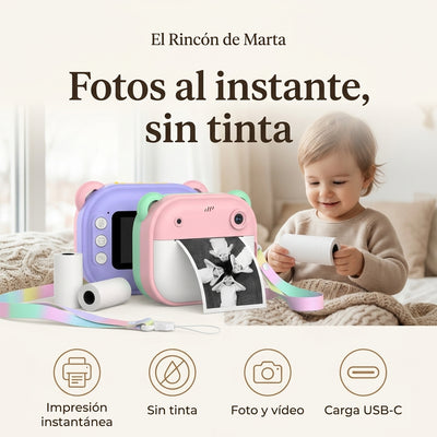 Cámara Infantil de Fotos Instantáneas — Imprime sin Tinta
