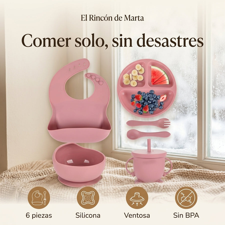 Set Vajilla de Silicona 6 piezas para Bebé