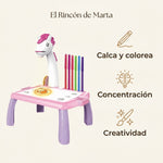 Mesa Infantil de Dibujo con Proyector — Unicornio