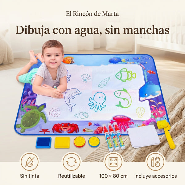 Alfombra Mágica Infantil para Dibujar con Agua 100 × 80 cm