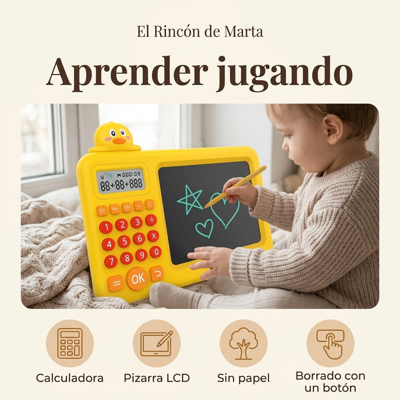 Calculadora Infantil y Pizarra LCD 2 en 1