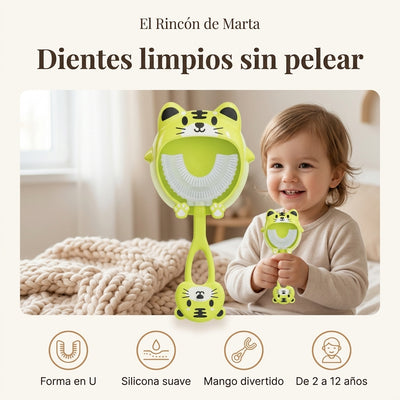 Cepillo de Dientes Infantil en U 360° — Silicona Suave para 2-12 años