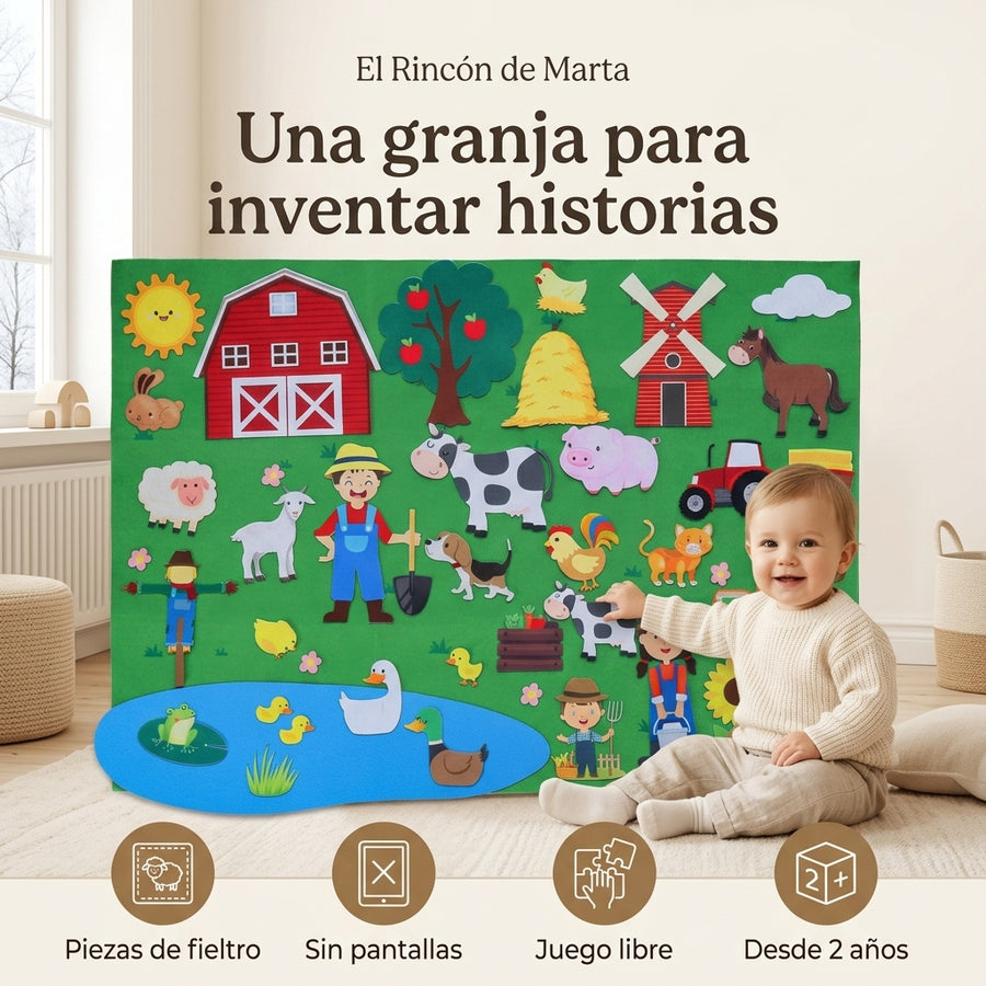 Juego Educativo de Granja en Fieltro