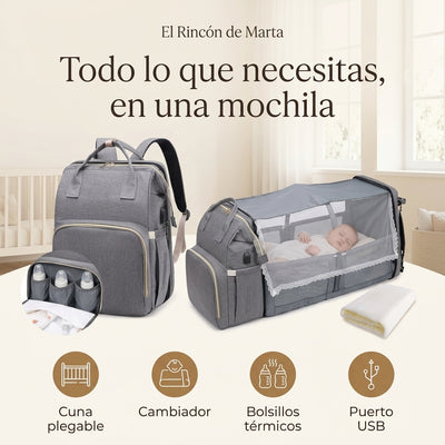 Mochila Maternidad 5 en 1 con Cuna Plegable — Monstyle
